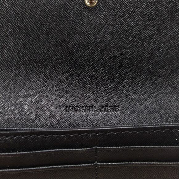 Michael Kors Hamilton Black Leather Lock Credit Card Bifold Wallet - Picture 11 of 16